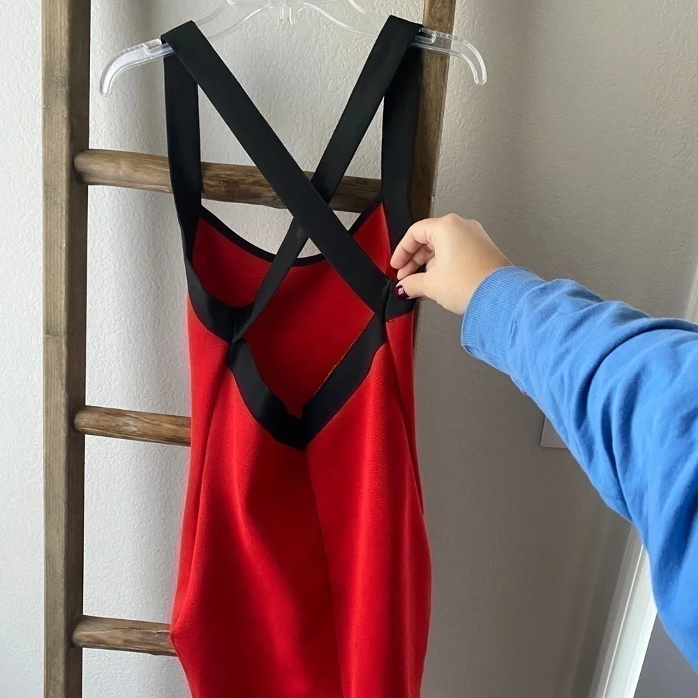 Forever 21 - red and black mini dress - cross back size M - Picture 2 of 4